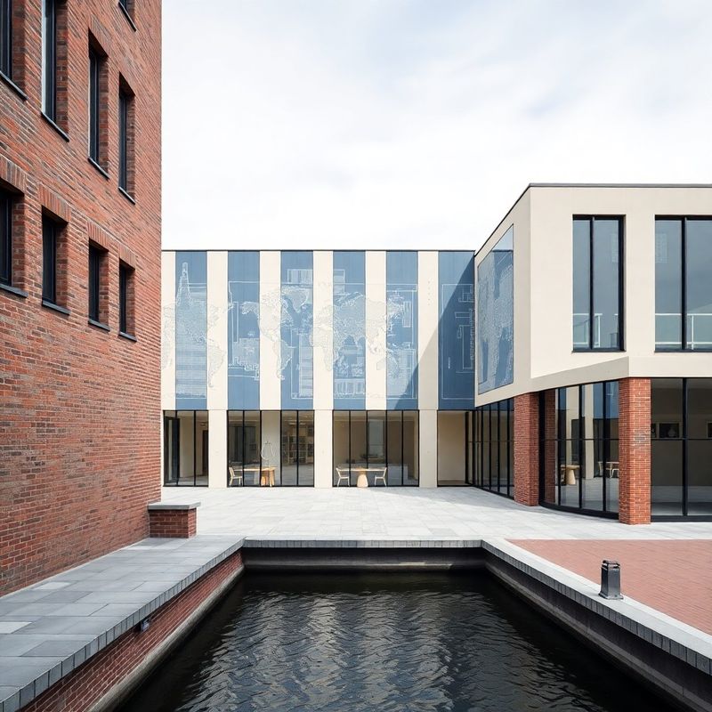 Architectonische blauwdruk van een modern Utrechts kantoorgebouw